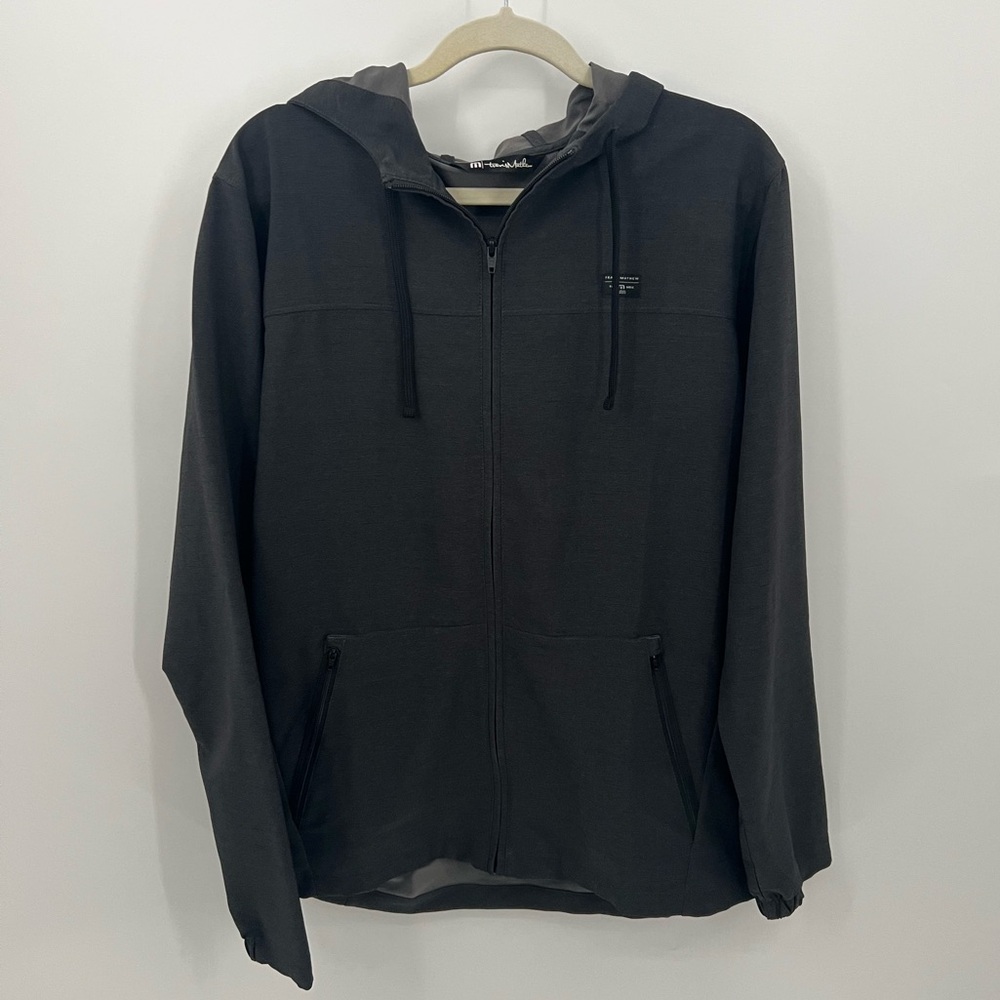 Travis Mathew gray lightweight hooded jacket